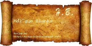 Hőgye Bianka névjegykártya